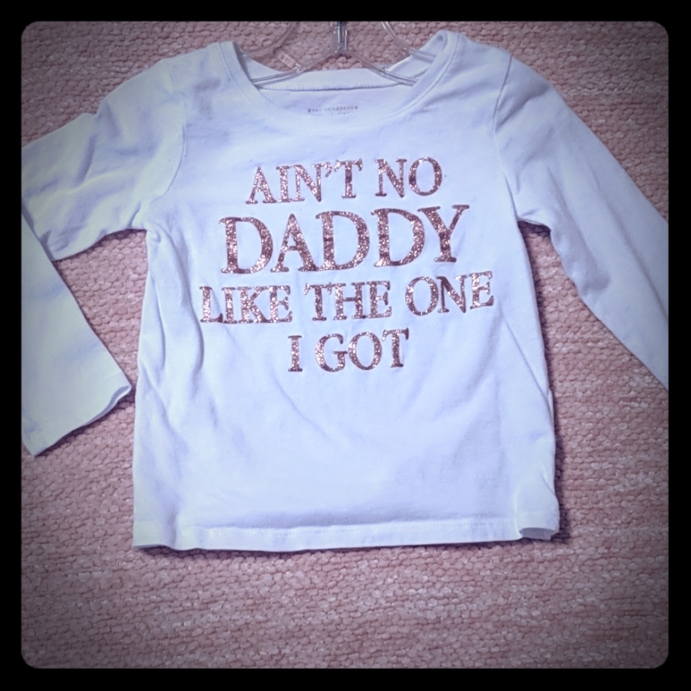 Long sleeve white T-shirt with wording